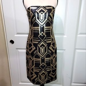 Ralph Lauren Evening Sequin Strapless Dress